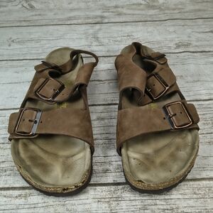 Birkenstock Milano Habana Brown Oiled Leather Sandals Size Women 9 Men 7